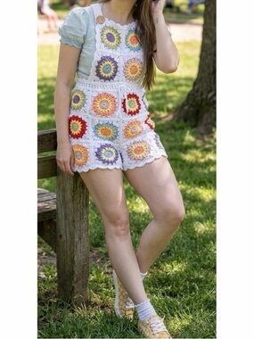 Handmade Crochet Granny Square Short All